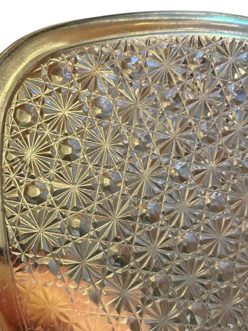 MCM VINTAGE GLASS DAISY PLATES SET 8 ANCHOR HOCKING 1960s